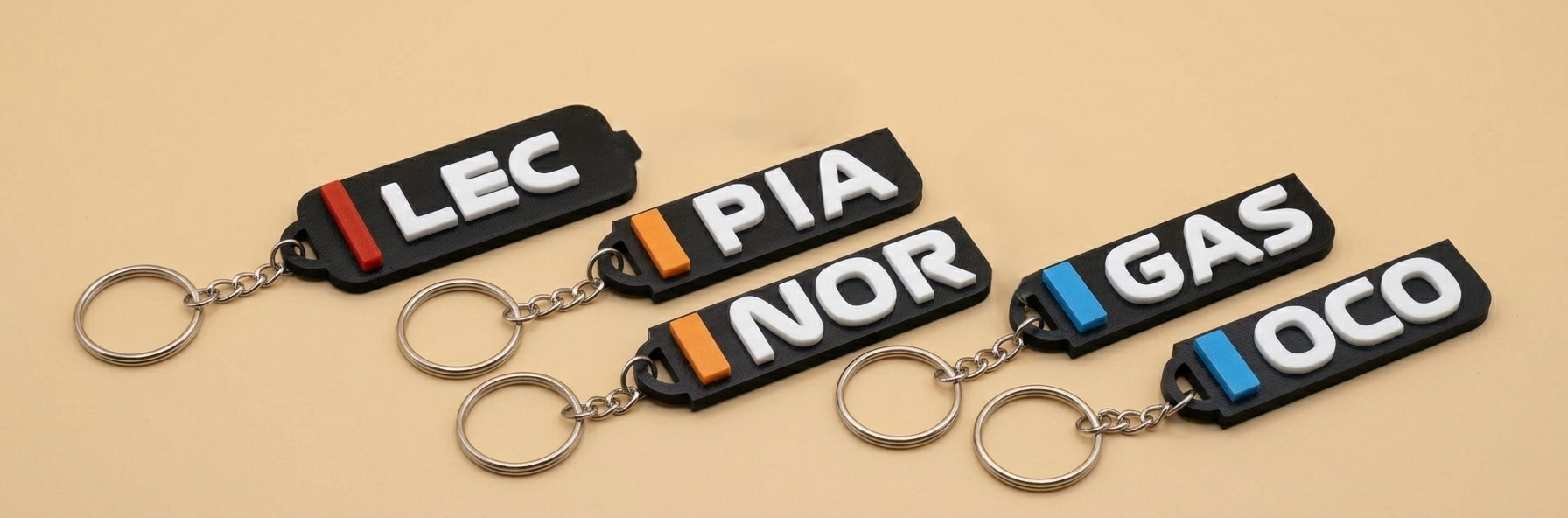 F1 Name Keychains